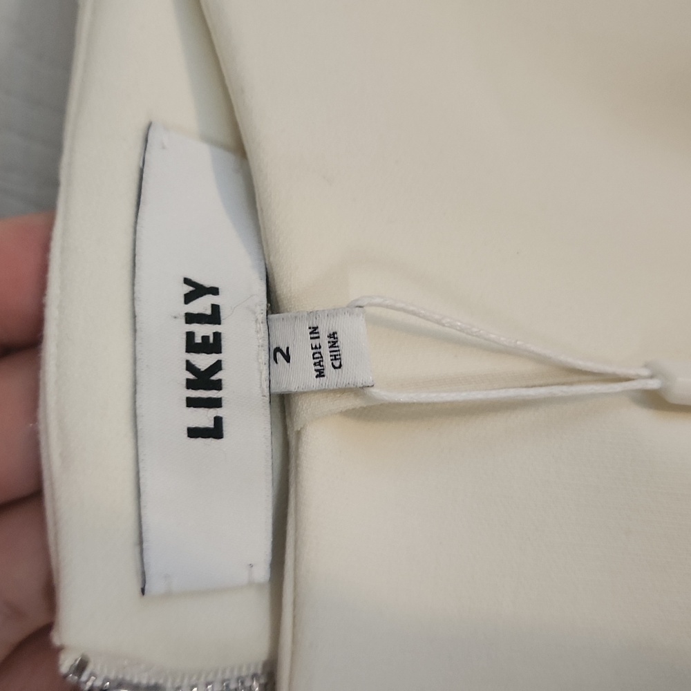 Likely White Hester Mini Flared A Line Circle Skater Skirt Thick Lined Size 2 - Picture 3 of 6